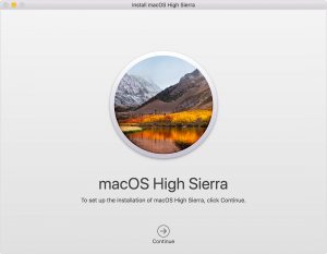 macOS High Sierra Install Window