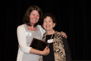 From left to right: Dr. Amy Shaheen (AOE President) and Dr. Ellen Roberts (Recipient of the Educational Scholarship Award in 2019)