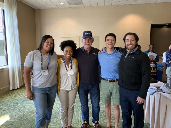 from left to right in this photo: Brandi Robinson, April Peterson, David Meyer (Founder of Telluride Experience), Sean Donohue, and Ian Garbarine