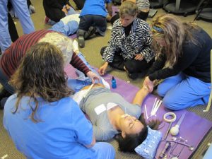 Nurses participated in an innovative simulation experience called Preemie for a Day