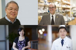 Clockwise, from the top: Leaf Huang, PhD, Alexander Kabanov, PhD, DrSci, Jenny Ting, PhD, and Andrew Wang, MD
